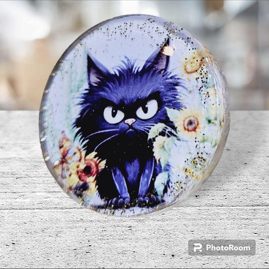 1点のみ❤NO.763❤猫 ねこ❤レジンへアゴム ブローチ