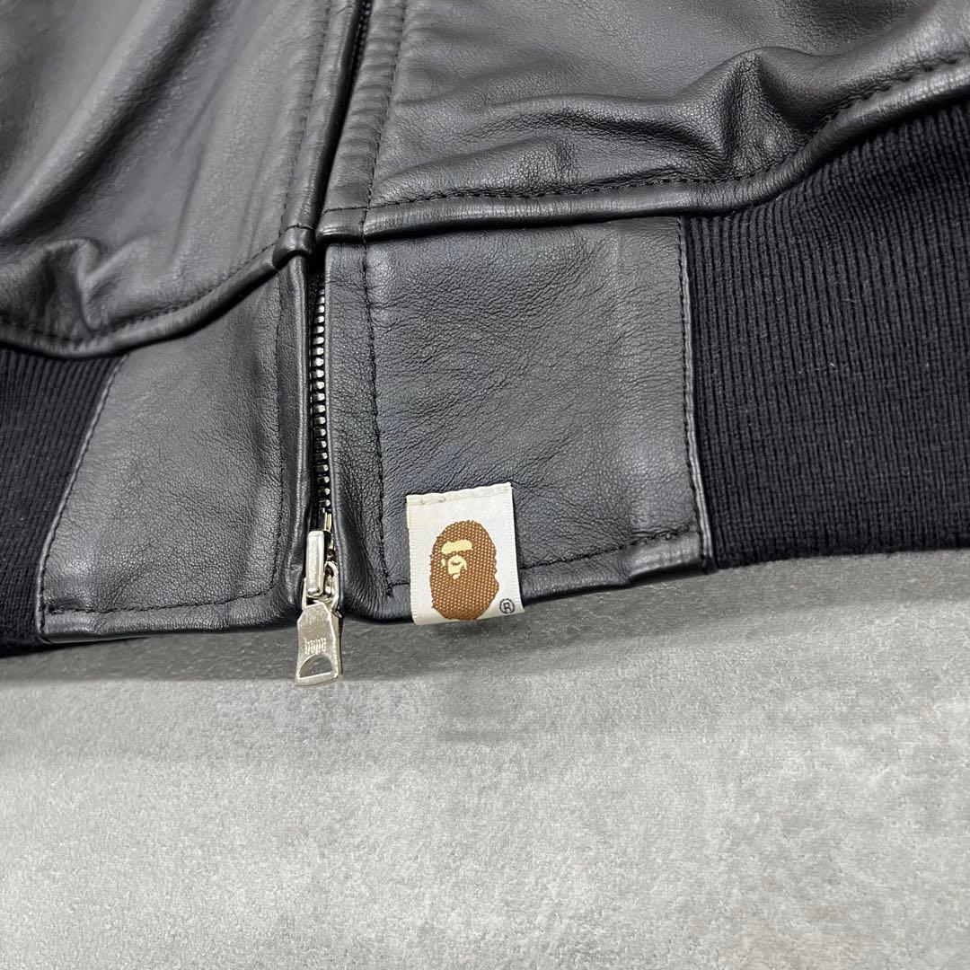 青山限定 A BATHING APE レザー シャークパーカー BAPE M - メルカリ