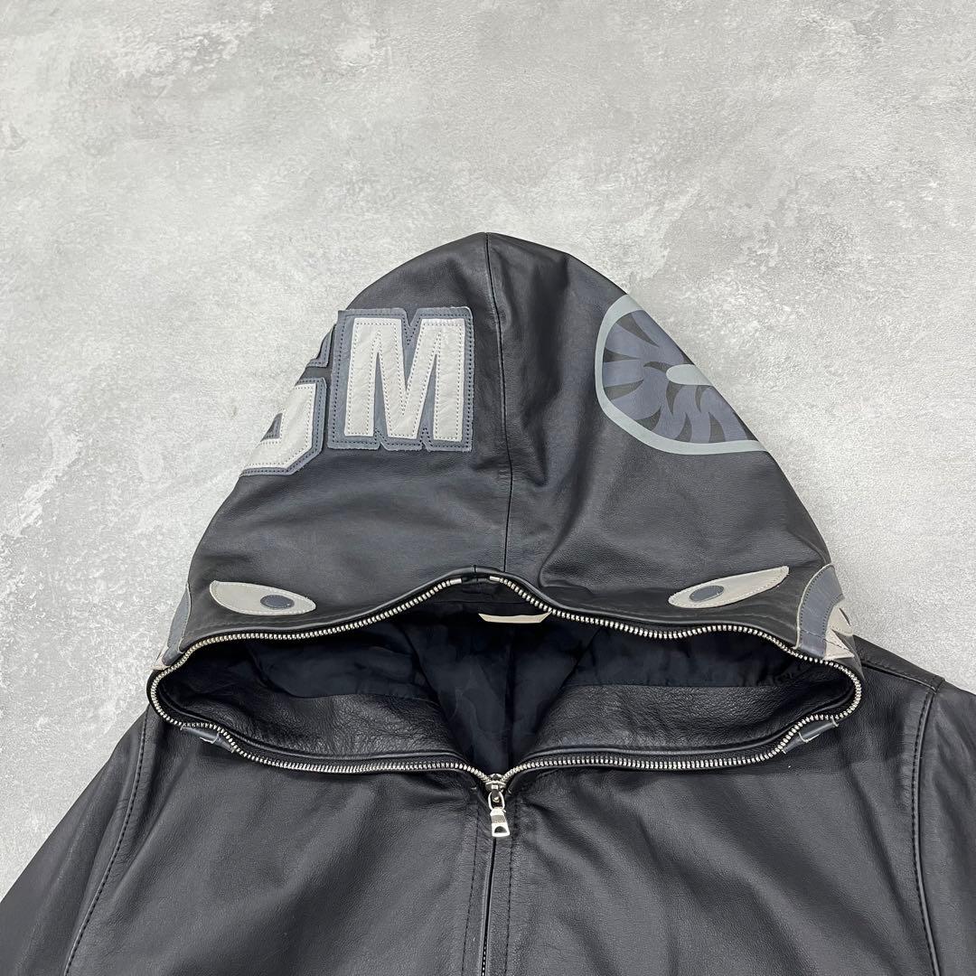 青山限定 A BATHING APE レザー シャークパーカー BAPE M - メルカリ