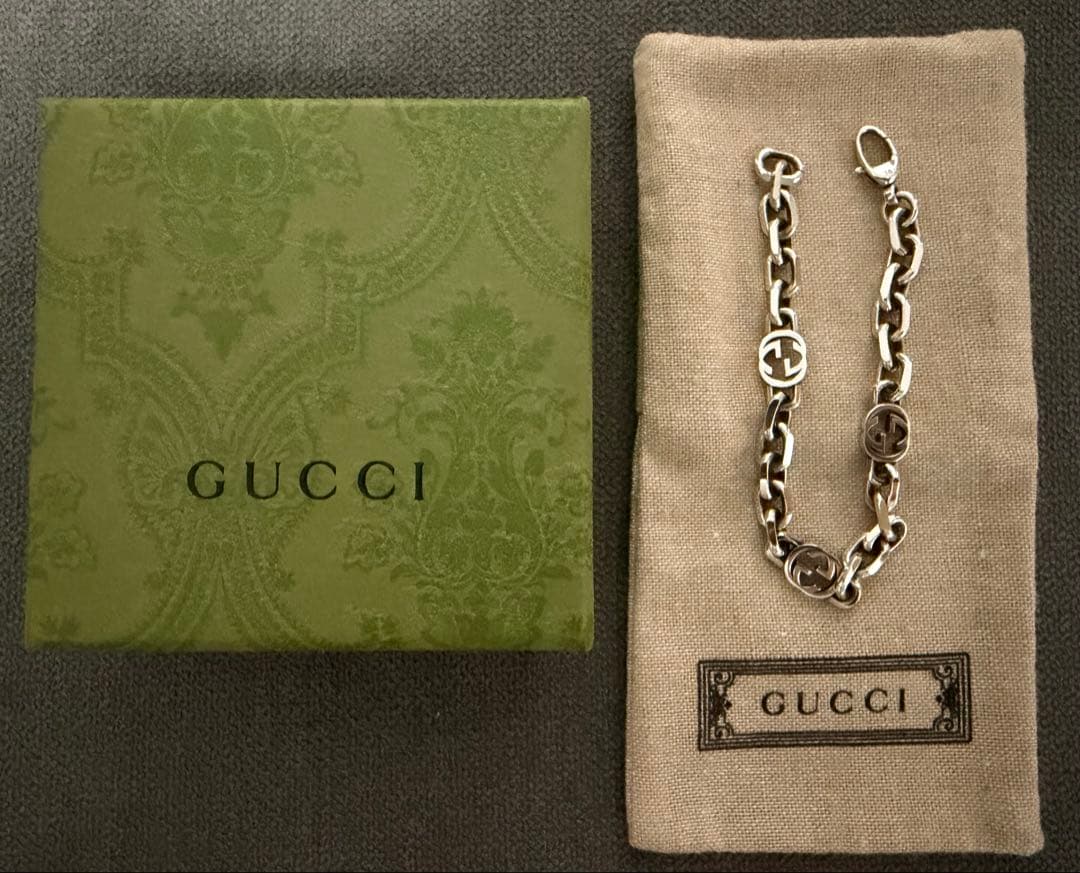GUCCI インターロッキング ブレスレット 18号 シルバー チェーン GUCCI（グッチ） ブレスレット INTERLOCKING G インターロッキング