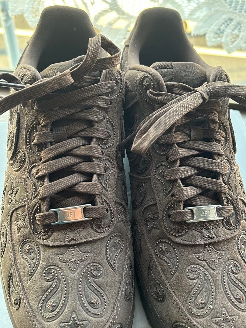 エアフォース1 バロックブラウン ペイズリー刺繍スニーカー28cm 10