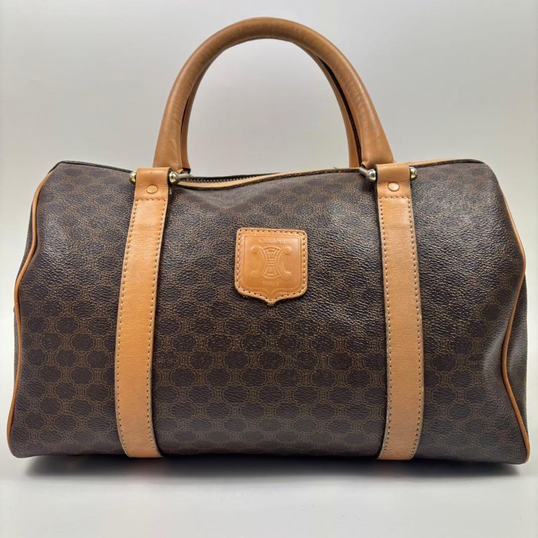 専用CELINE セリーヌ マカダム PVCレザー ボストンバッグ トリオンフ CELINE セリーヌ マカダム柄 PVC/レザー ボストンバッグ