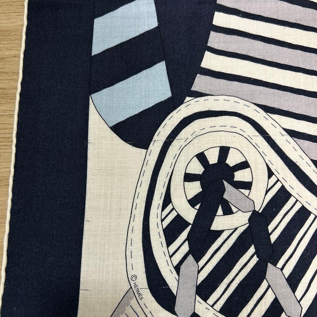 HERMESエルメス カレ140 ジェアン 空想の鞍 カシシル ストール マリン