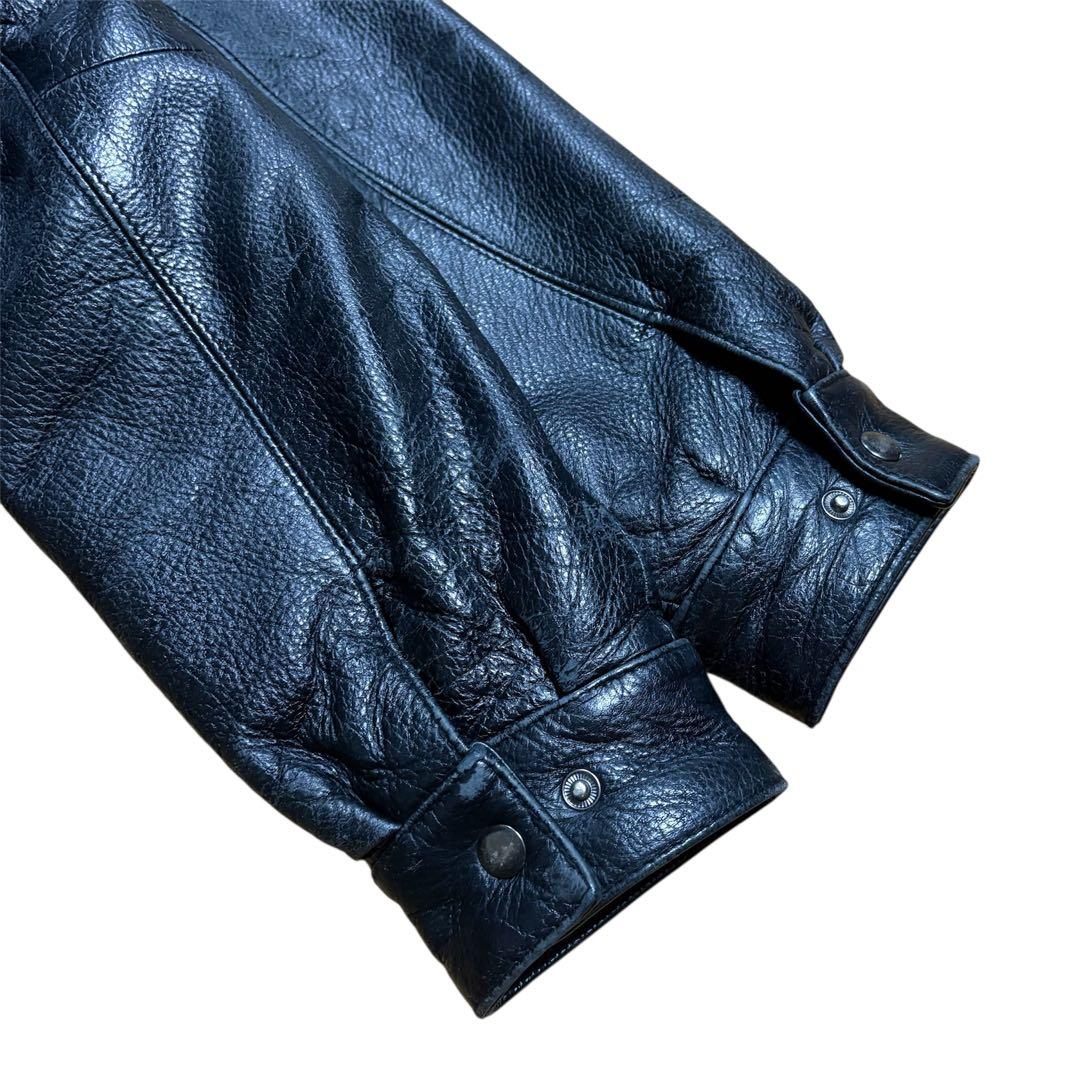 90's ST JOHN'S BAY レザースウィングトップ ライナー付 黒 M