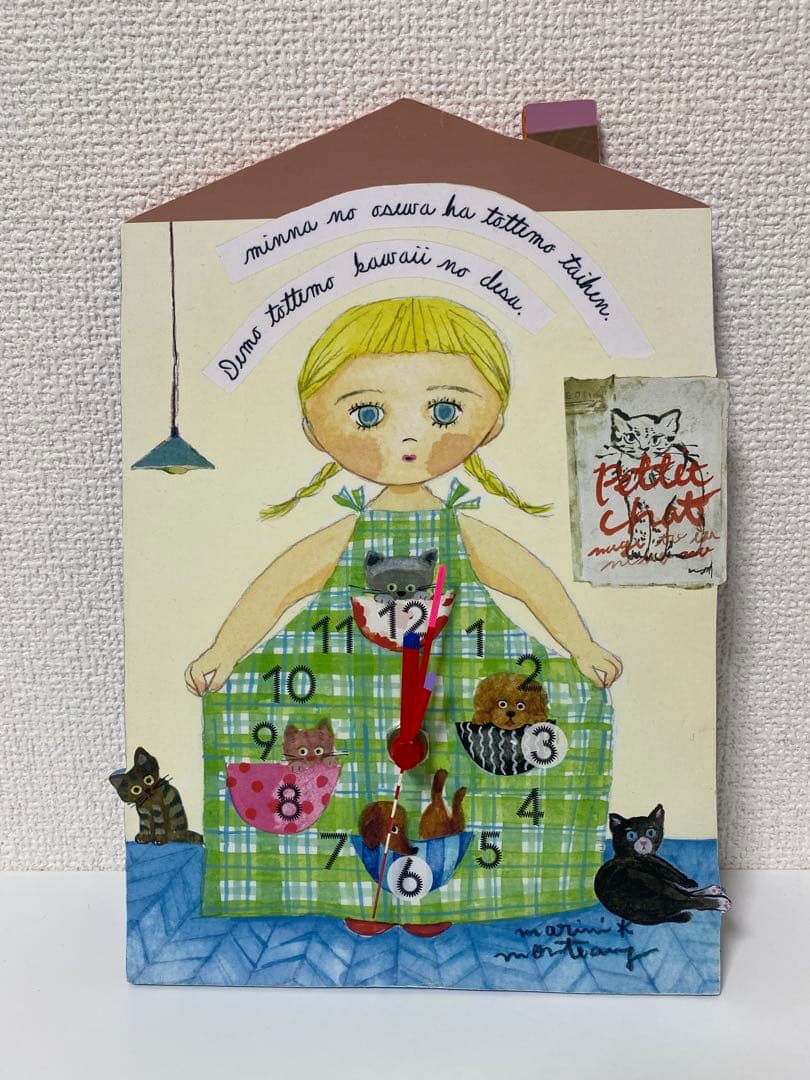 マリーニモンティーニ　カントリー風 女の子と猫の置時計　新品未使用 楽天市場】置時計 ベニーズキャット クロック ネコ （ 時計 アナログ