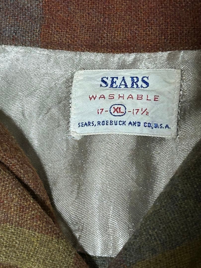 SEARS オープンカラーウールシャツ 好配色XL ペンドルトン CASCADE