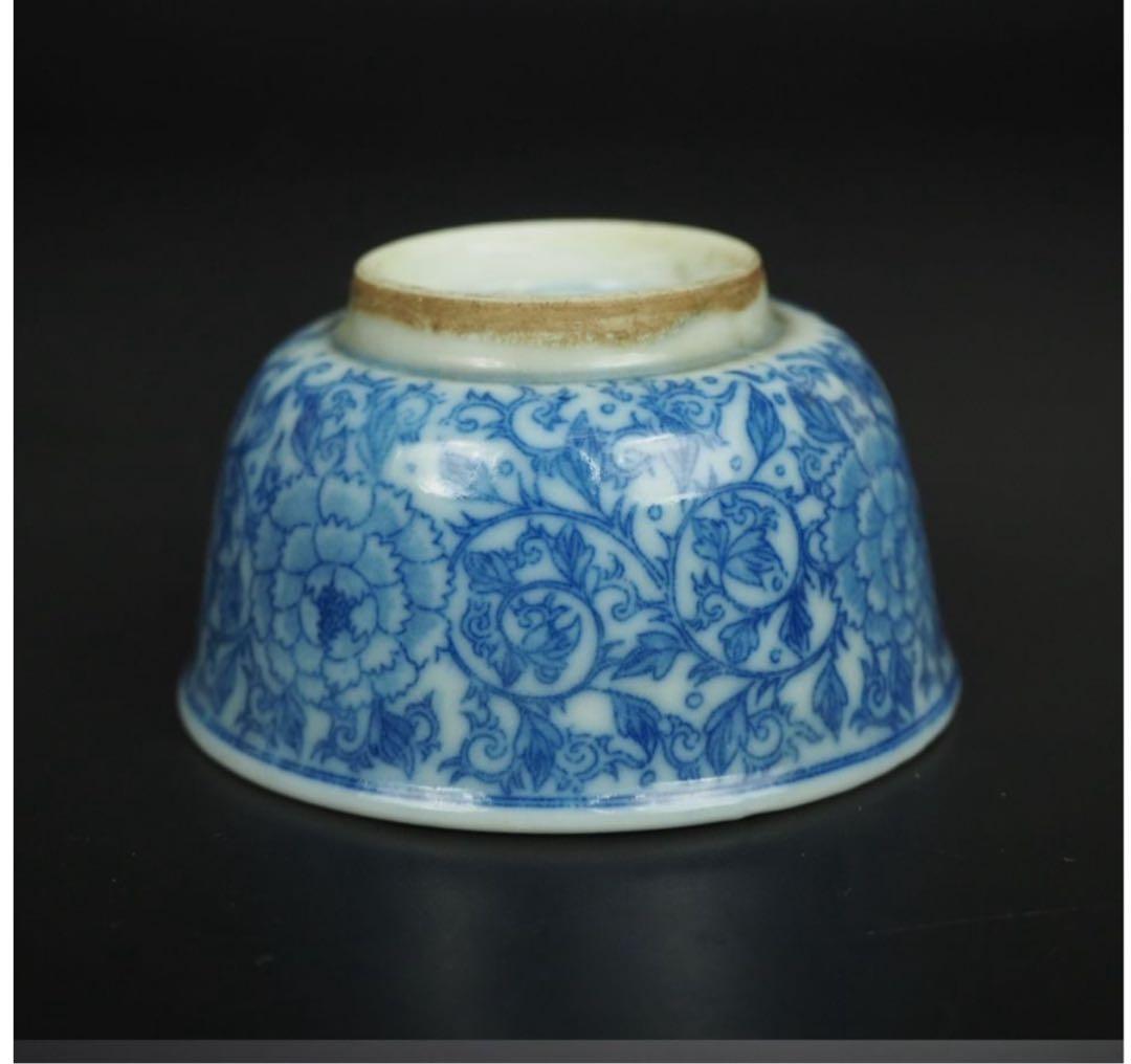 送料無料明治時代 印判 青華煎茶碗5客 検/楽山紫砂九谷備前