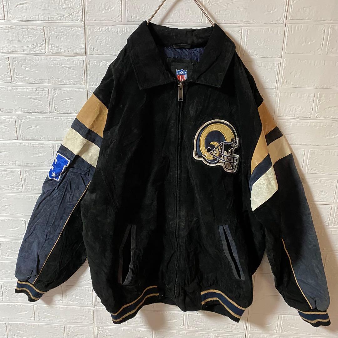 NFL セントルイスラムズ 90s総刺繍レザースタジャン - メルカリ