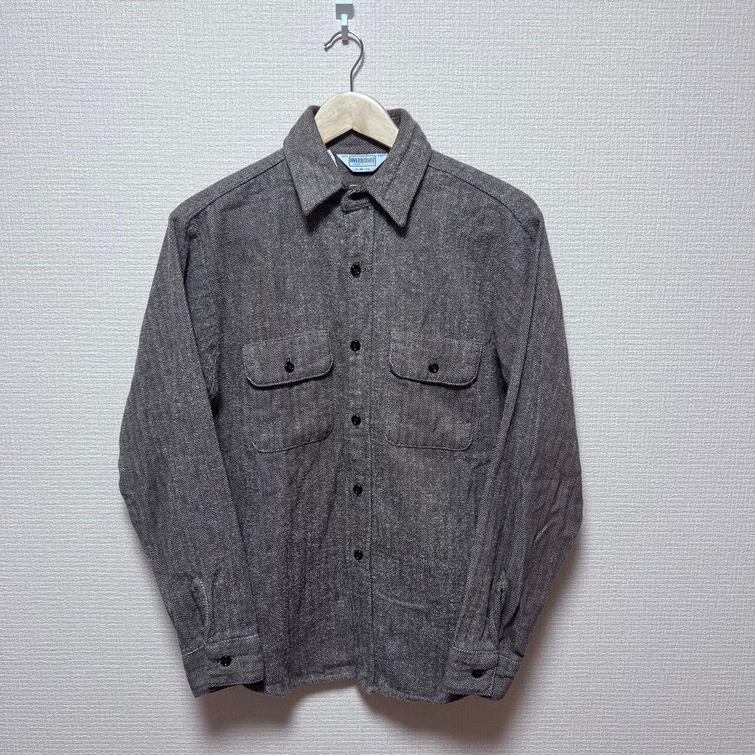 【希少】80s ファイブブラザー ネルシャツ ヘリンボーン USA製 Mサイズ 希少】80s ファイブブラザー ネルシャツ ヘリンボーン USA製 Mサイズ