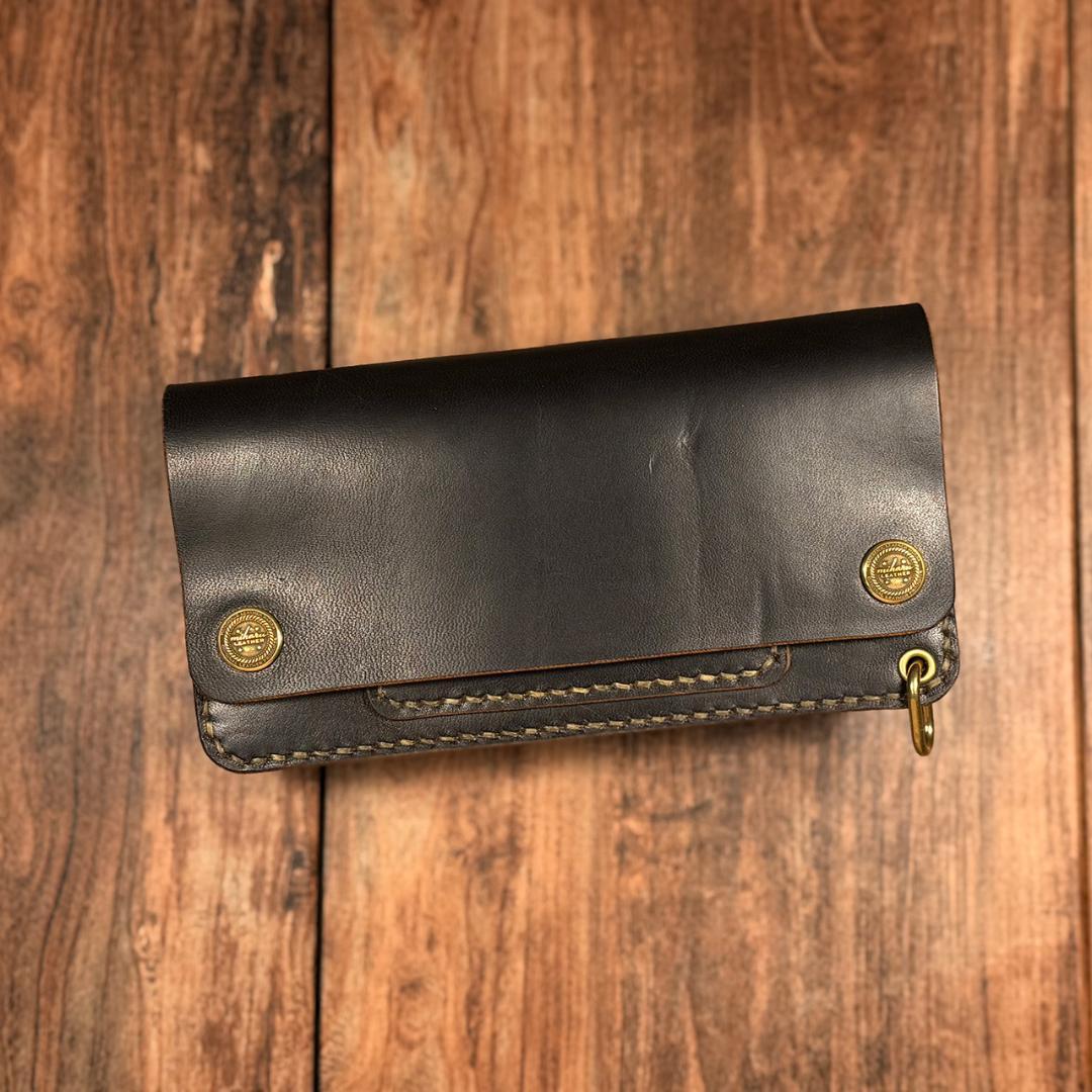 ホースバット・茶芯ブラック・ロングトラッカーウォレット