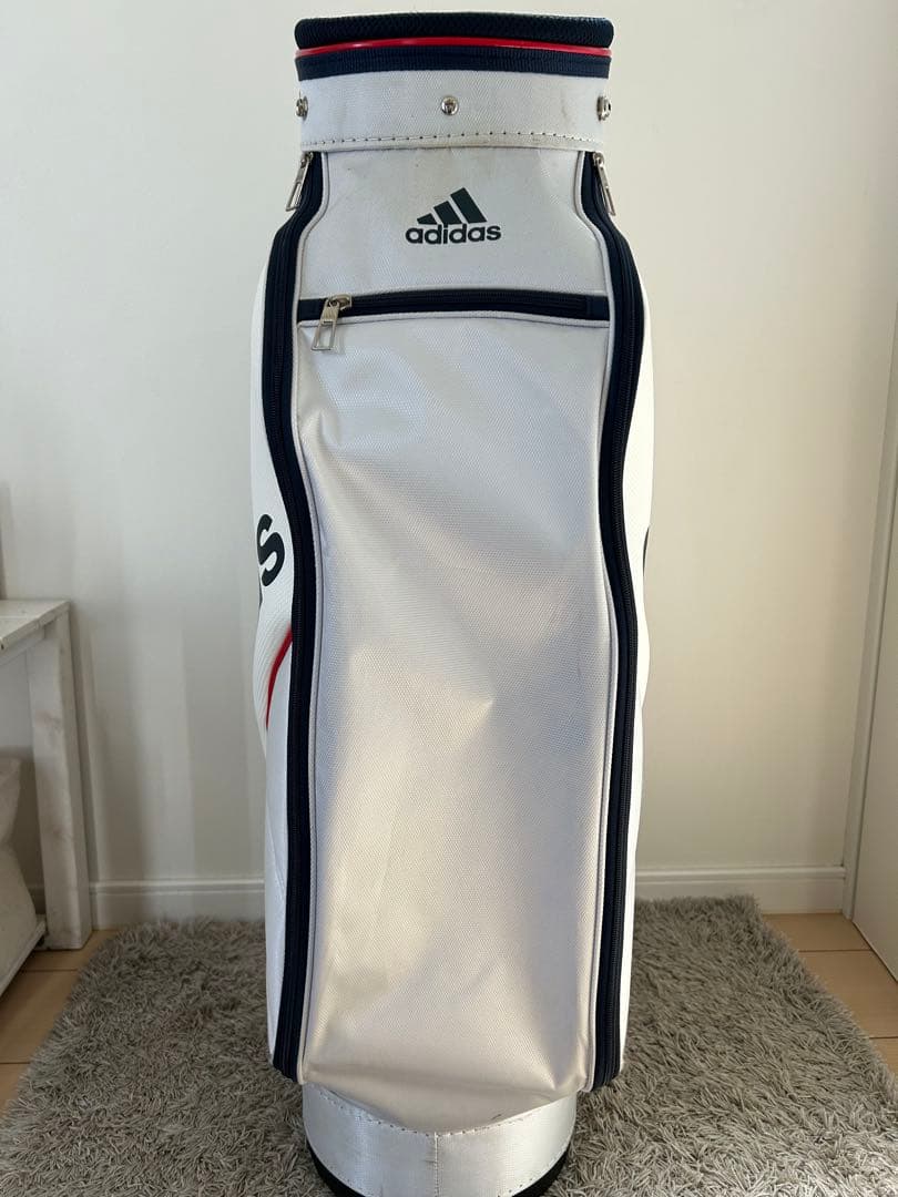 adidas キャディバッグ ホワイト/ネイビー 9.0型