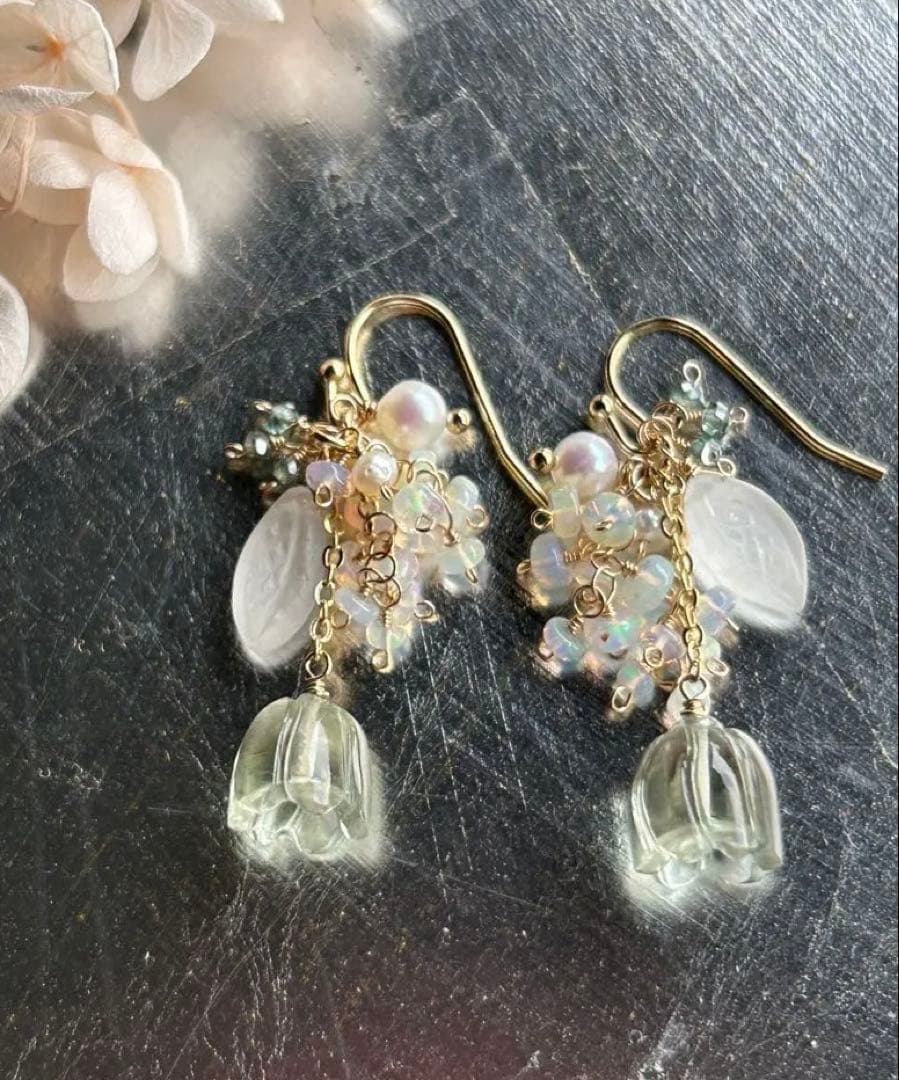 ブルートパーズルースsilver＆グレームーンストーン＆カレンシルバー