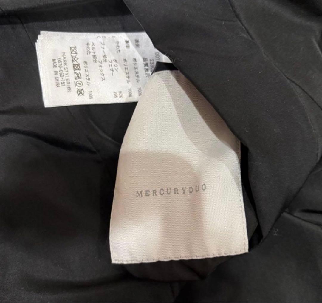 MERCURYDUO 2wayダウンジャケット リバーシブルフォックスファー 黒