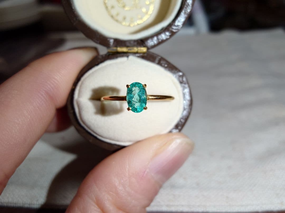 グリーンベリル　k18 12号 ミネラルマルシェ　指輪 ビズー公式】ミントグリーンベリル K10/K18/PTリング・リエール