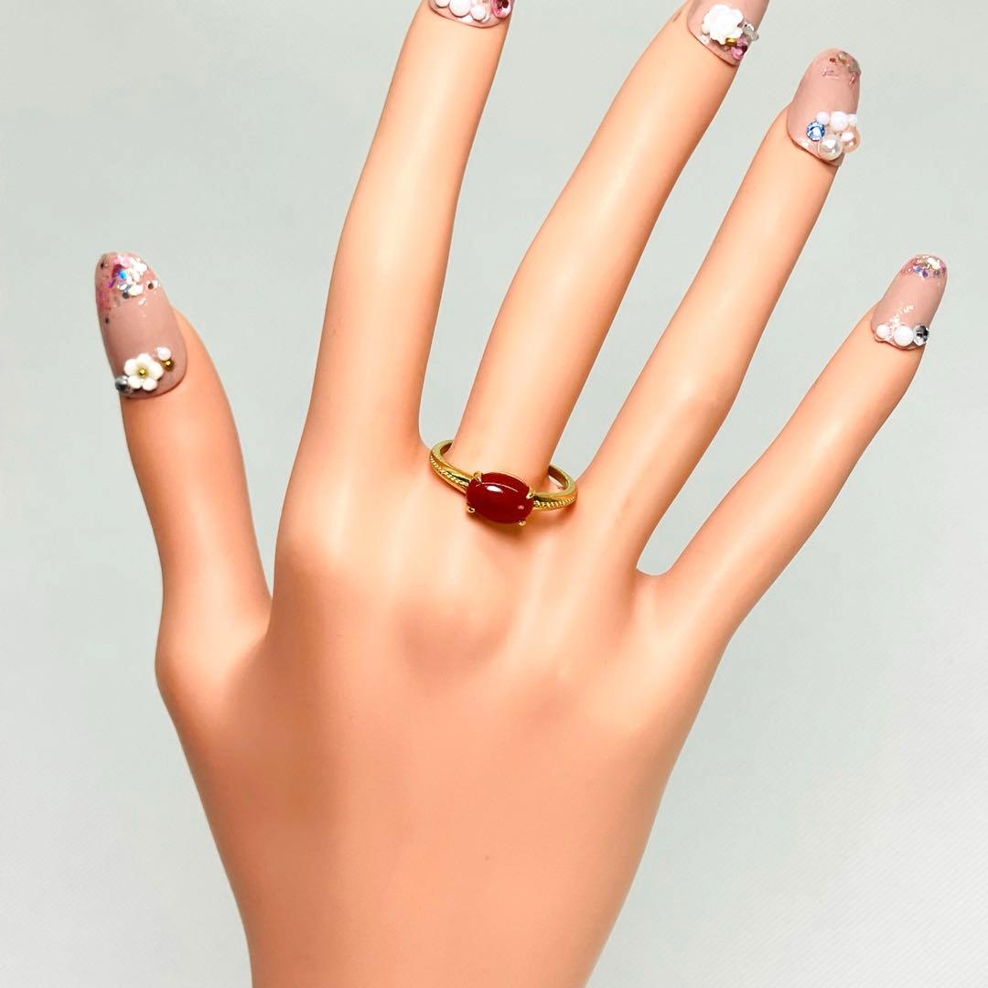 GSTV K18 天然 さんご サンゴ 珊瑚 リング さんご: 1.50ct