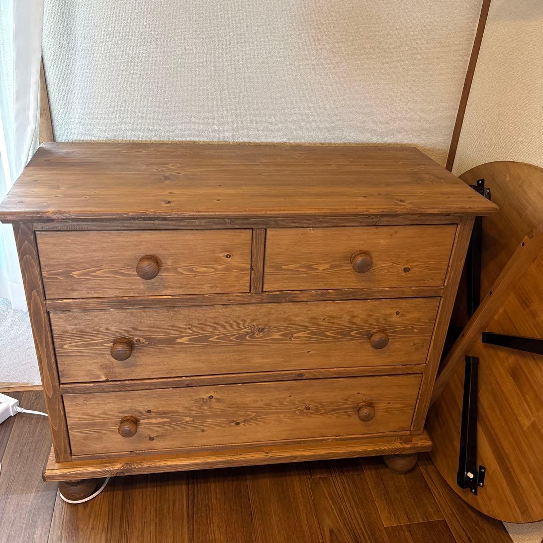 カントリーチェスト パイン材 オールドパイン風フレンチカントリー調