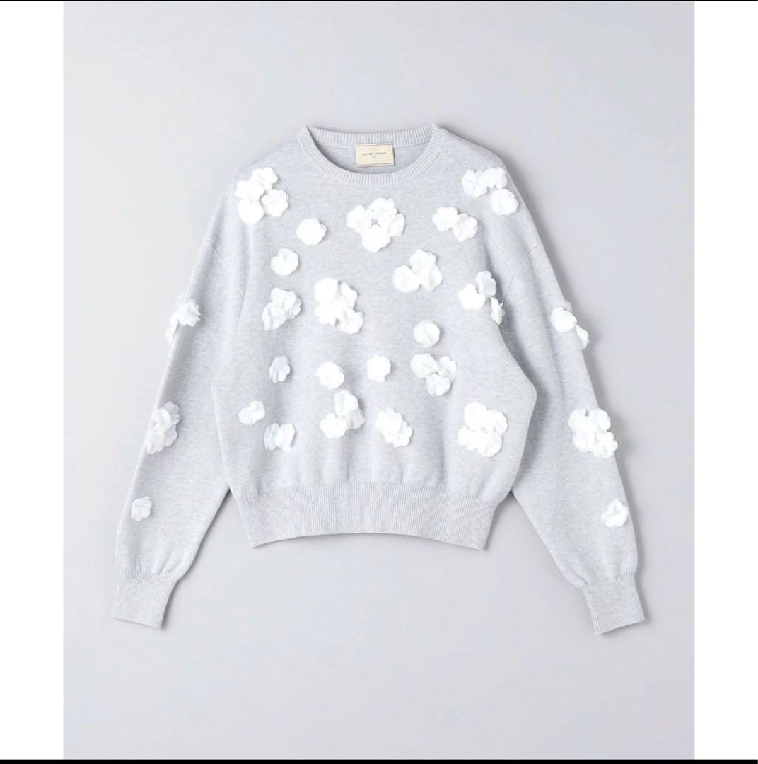 ユナイテッドアローズ 3D フラワーモチーフ ニット グレー - メルカリ