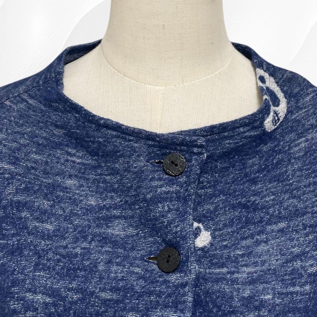 慈雨 ジウ センソユニコ 変形カーディガン 40 L ウール＆キュプラ 日本