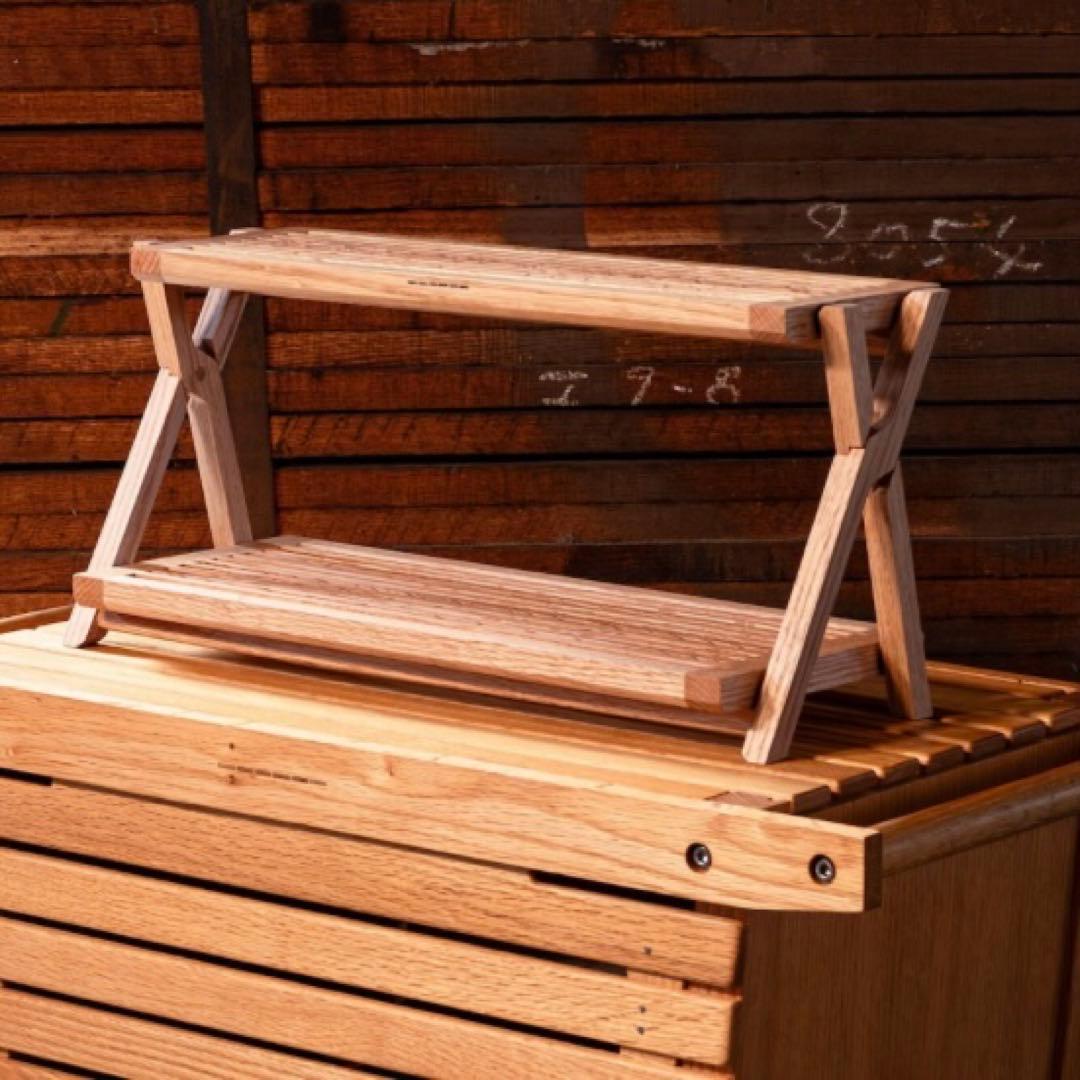 【新品未使用】ikiki フォールディングミニラックオーク Woodi Folding Rack / 2way 】ウッディフォールディングラック