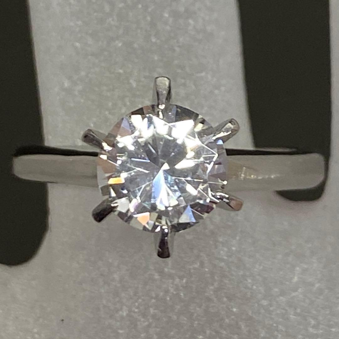 キッミ　Pt850　1.50ct　キュービックジルコニアリング