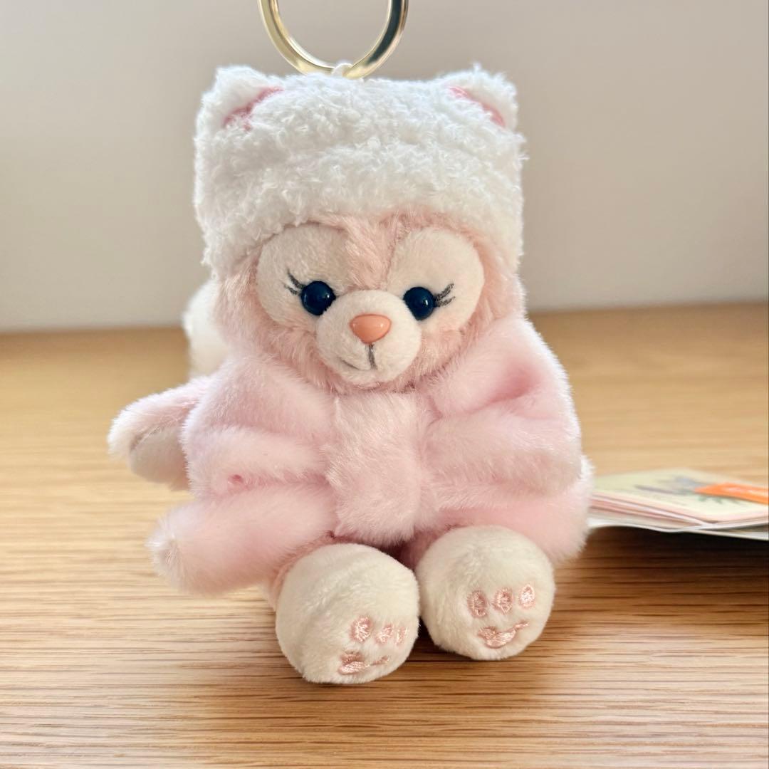 香港 ディズニー お座り リーナベル リボン 冬 猫キャップ 猫耳 キー