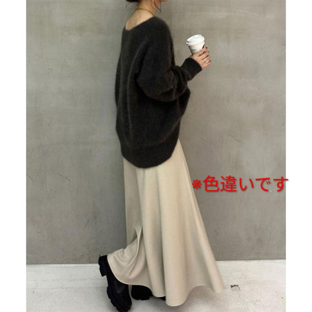 nekoko様anuansラクーンボートネックニットプルオーバーICE GREY