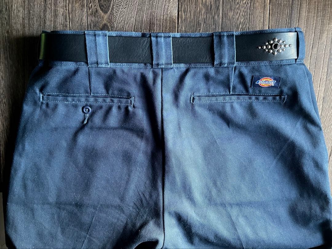 ディッキーズ874専用スタッズベルト シルバー オイルドレザーHTC CALEE