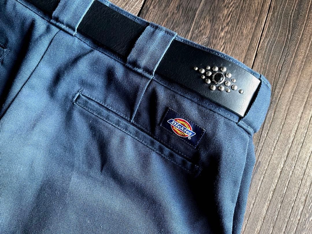 ディッキーズ874専用スタッズベルト シルバー オイルドレザーHTC CALEE