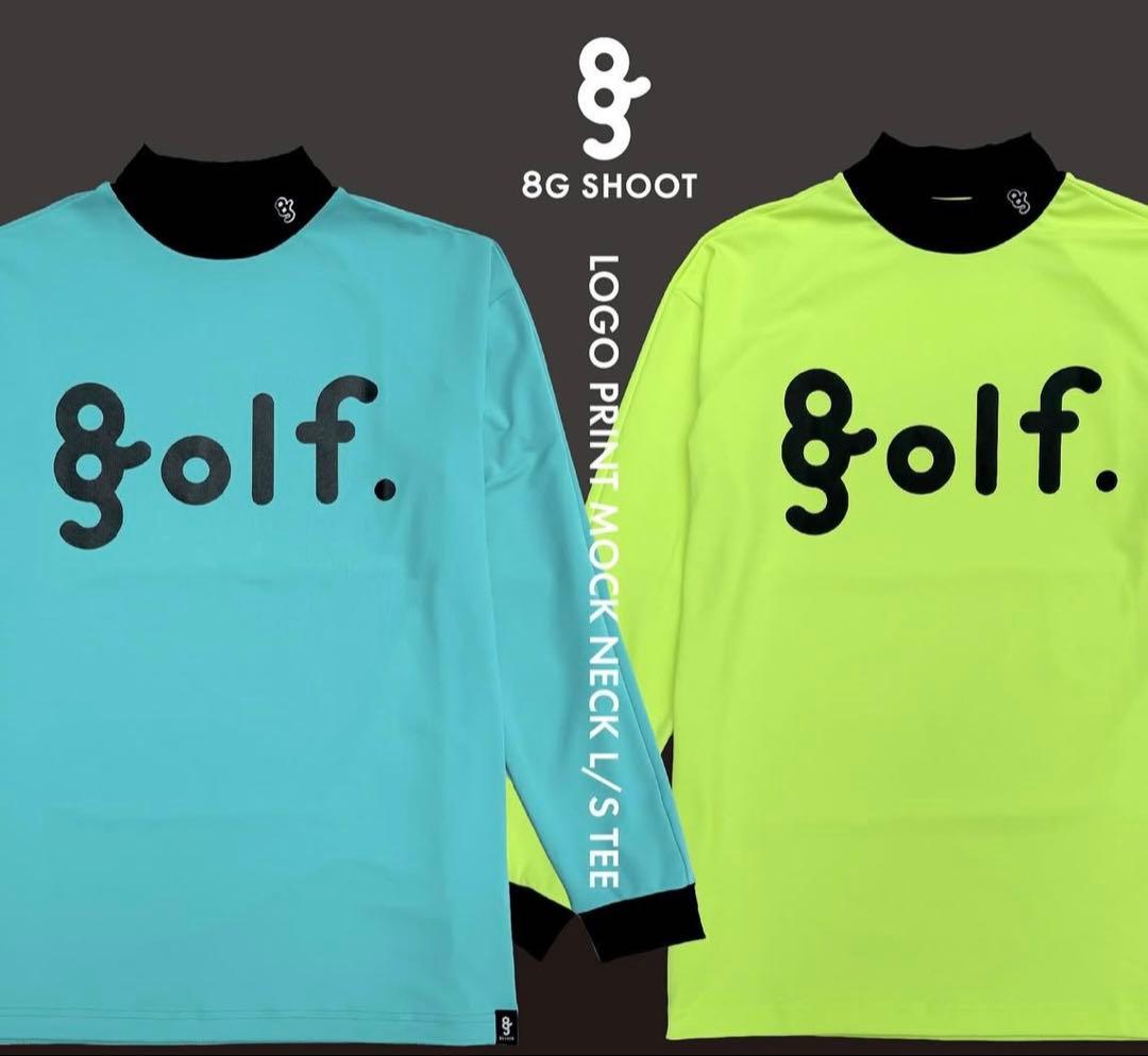 8G SHOOT ロゴプリント モックネック シャツ ⛳️ONLINE STORE 近日販売開始⛳️ LOGO PRINT MOCK NECK S/S TEE 8G