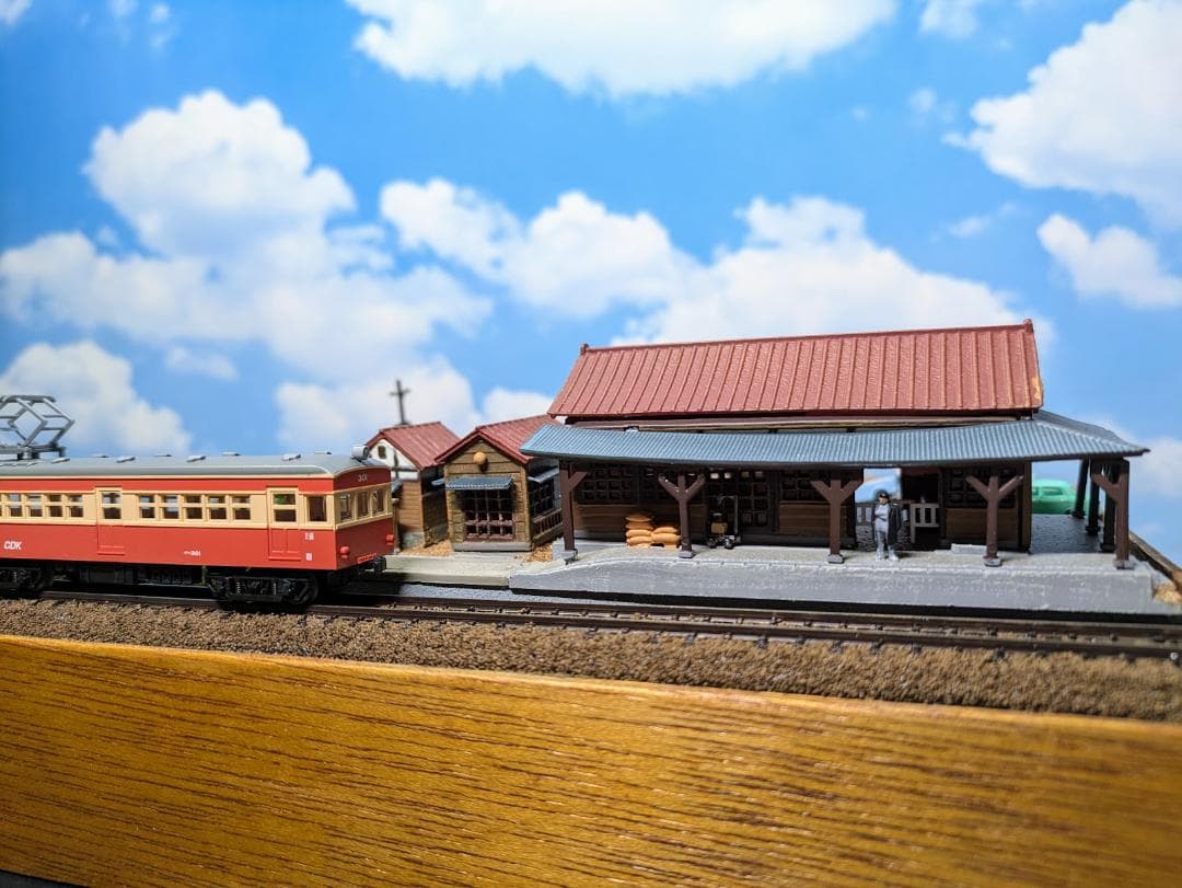 Nゲージ 鉄道模型展示台　丘の上の駅