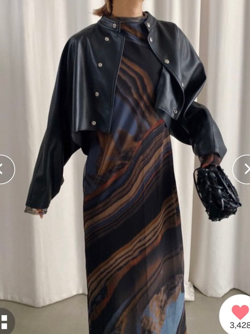 アメリROUND SHORT SYNTHETIC LEATHER JACKET ROUND SHORT SYNTHETIC LEATHER JACKET（その他アウター）｜Ameri