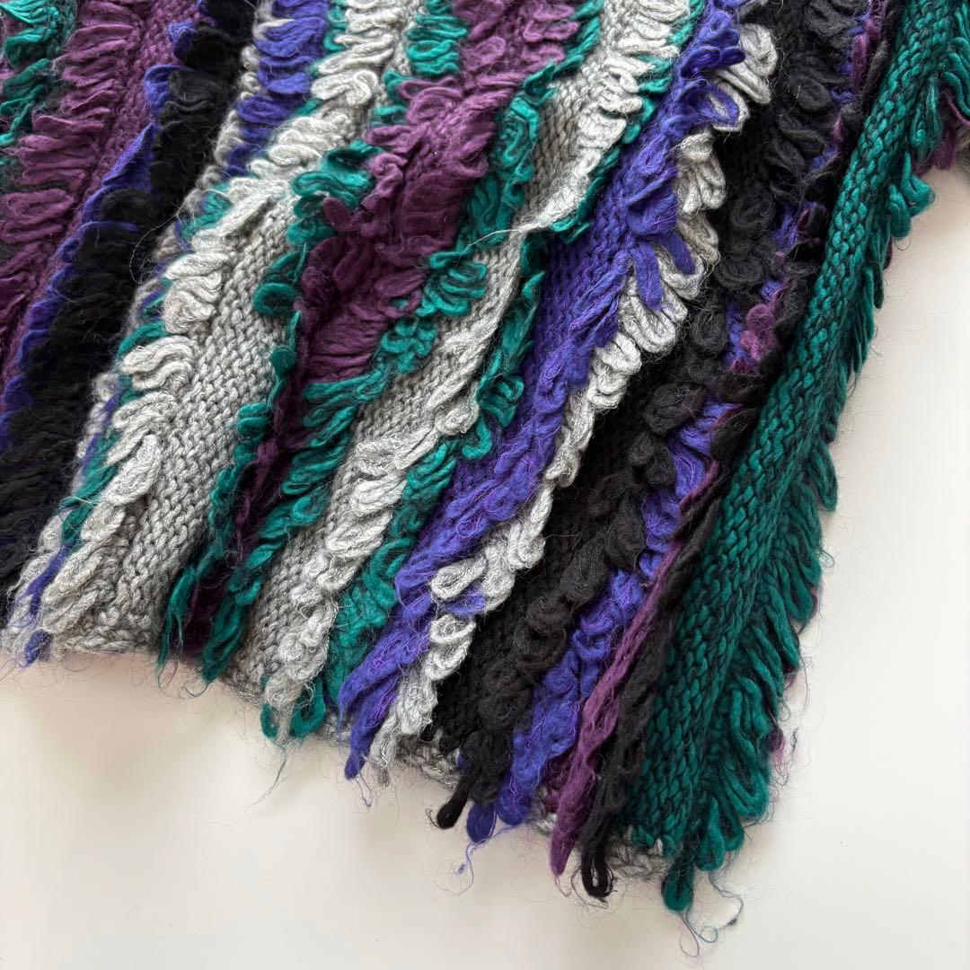 美品 アンスリード マルチカラーループニット セーター 定価4.6万