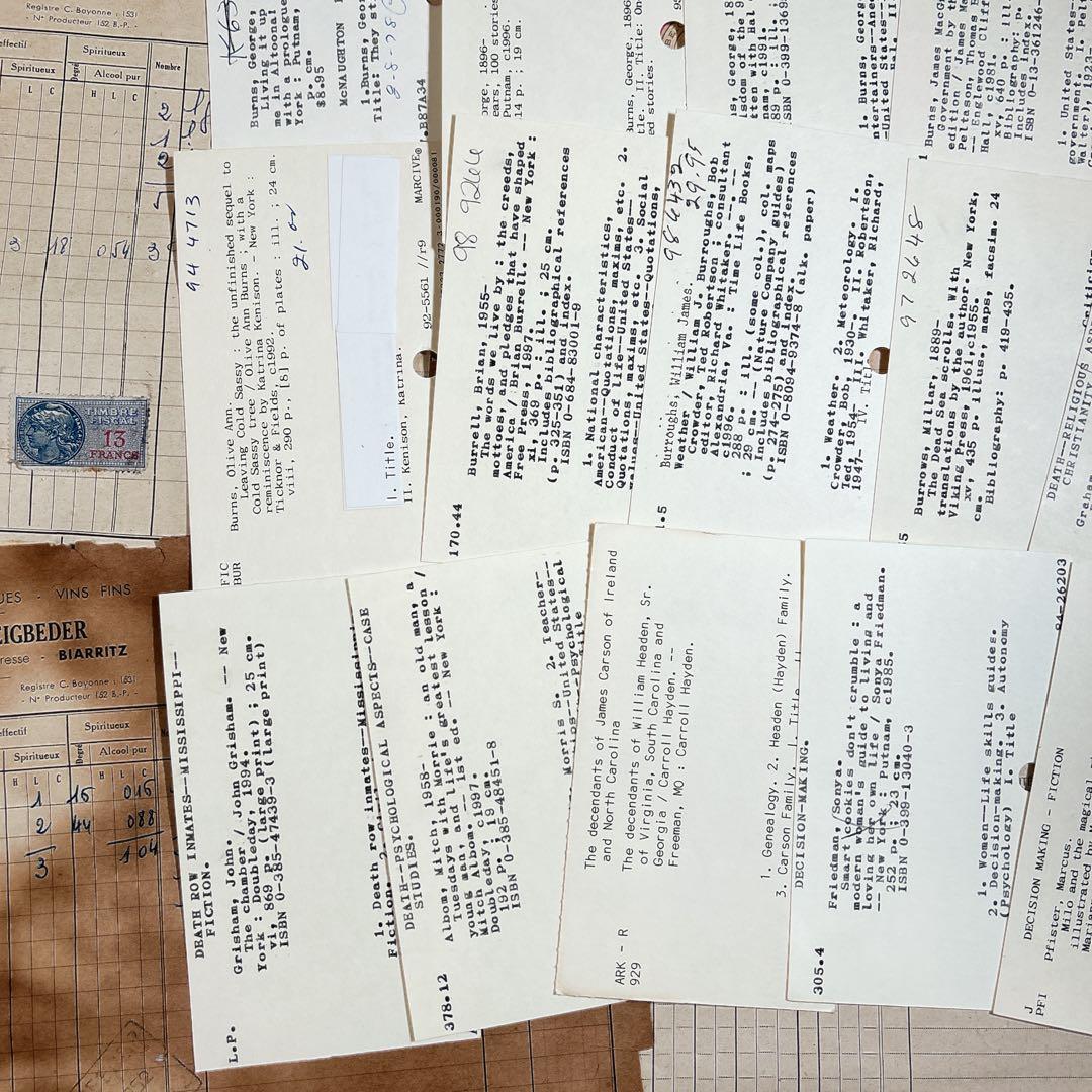 海外 ヴィンテージ ライブラリーカード 20枚 ジャンクジャーナル 素材