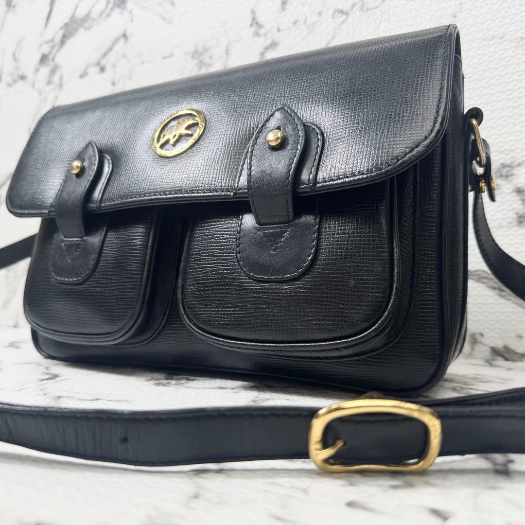 【美品】ハンティングワールド　キャリーオール　メッセンジャーバッグ　レザー　黒 美品▽HUNTING WORLD ハンティングワールド サファリトゥデイ キャリー