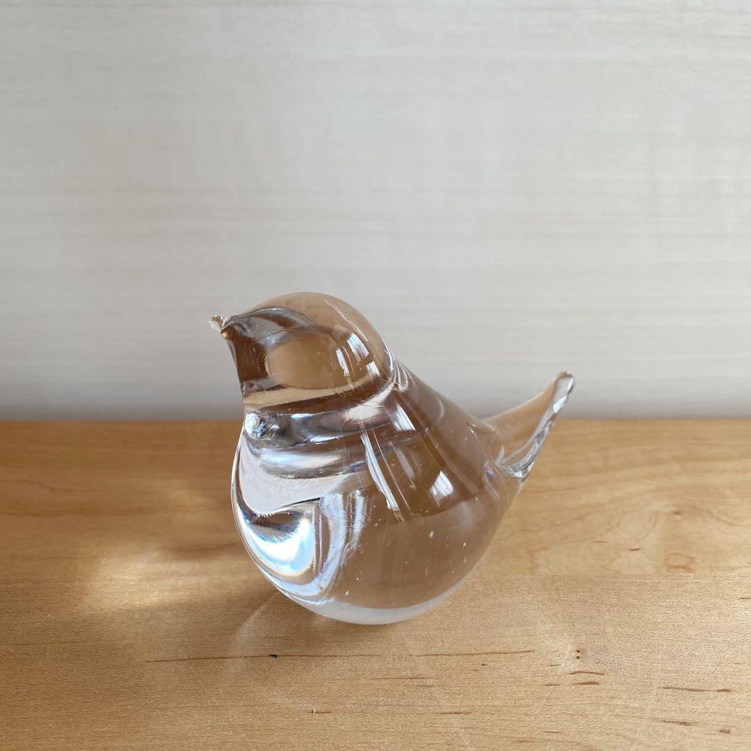 透明のガラス 鳥のオブジェ 置物 ペーパーウェイト - メルカリ