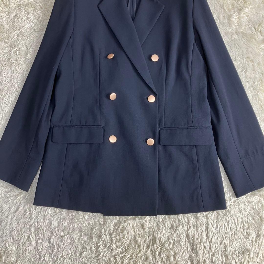 美品✨ロペピクニック 麻調ゴールドボタンジャケット 紺ブレ 金ボタン