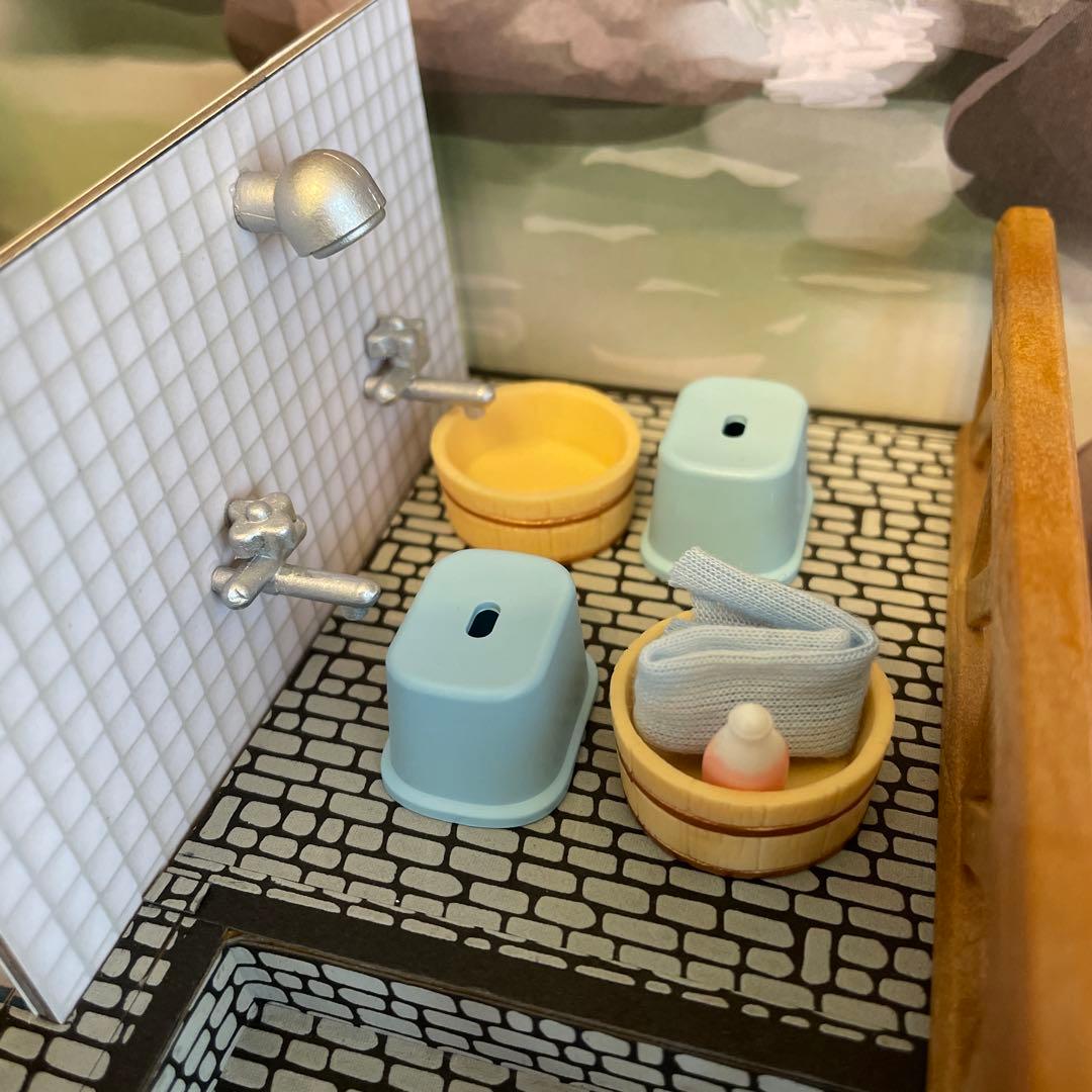 リーメント シルバニア ミニチュア 背景付○温泉 銭湯ガチャ ミニリカ