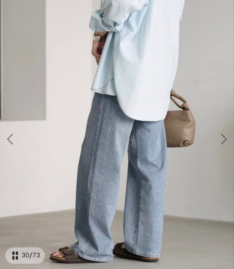 フレームワーク2024 デニムストレートパンツ36ライトブルー レディース