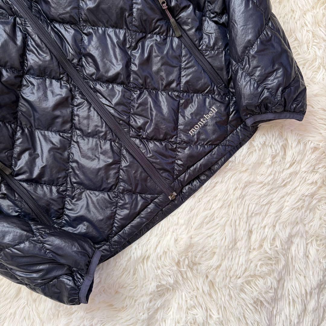 美品】モンベル U.L. ダウンジャケット レディース M ネイビー 収納袋