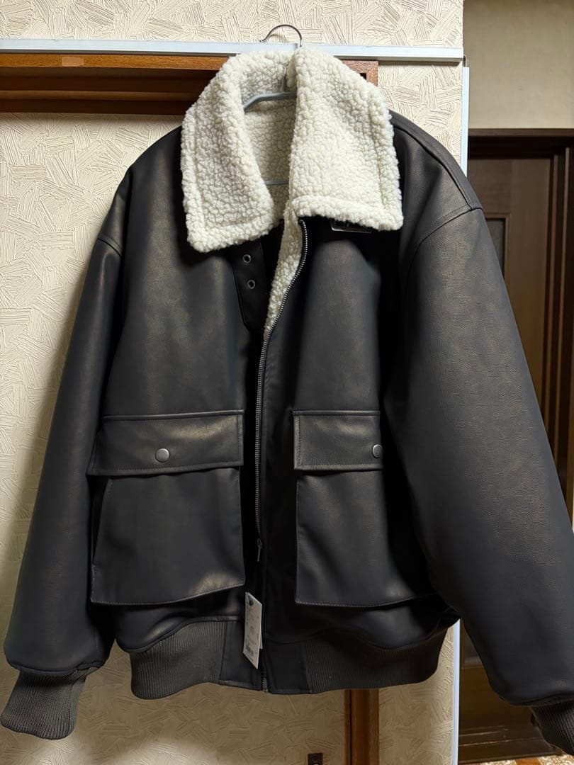 【バタ子さん】sedacle 裏ボア合皮ブルゾン　Mサイズ