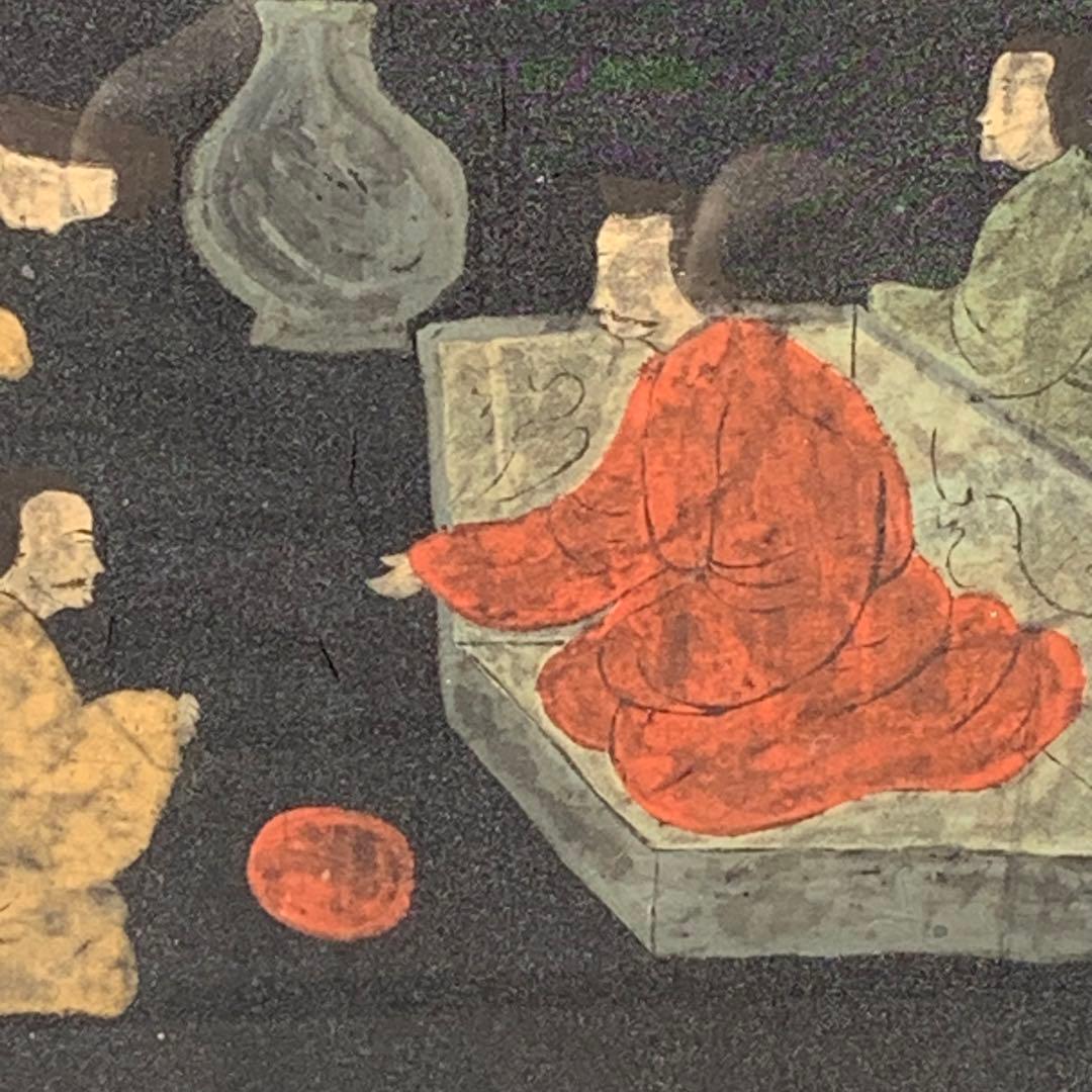 楚国 漢代 帛画 中国 シルク 絹 絵画 額縁 骨董品 馬 王 鳳凰 人