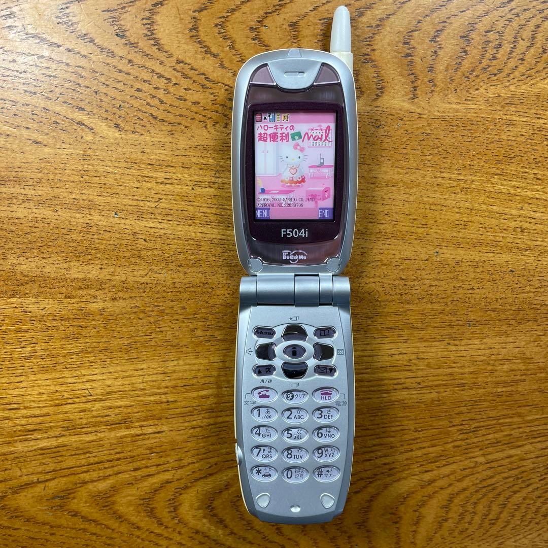 kittyキティのかわいい待受画面 ガラケーモック ドコモF504i 多少傷美