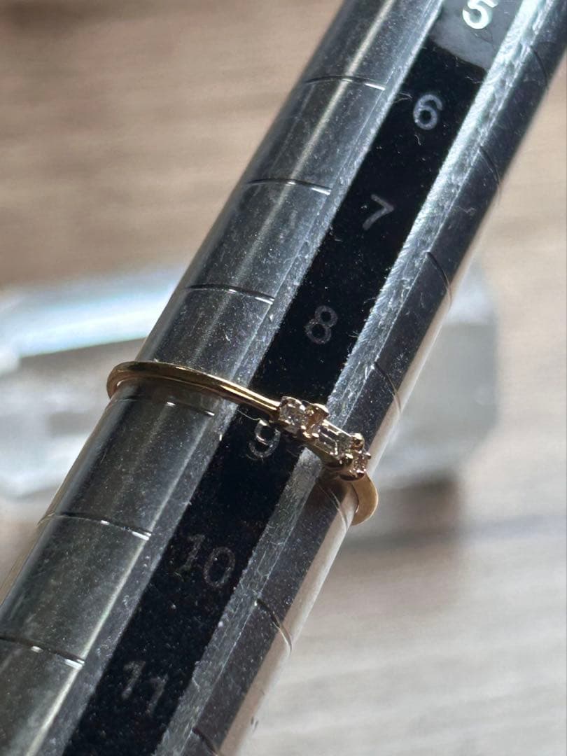 K18YG ダイヤリング　　0.08ct 9号
