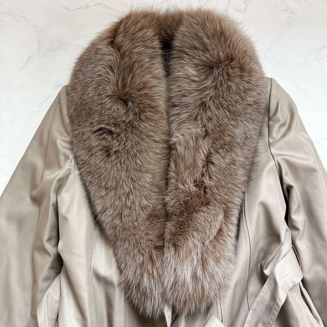 Kanebo silk カネボウ シルク ロング ファーコート トレンチコート