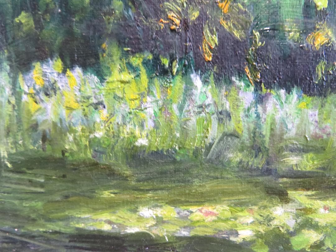 ◆   作者不明　「睡蓮」　油彩　F8号　◆