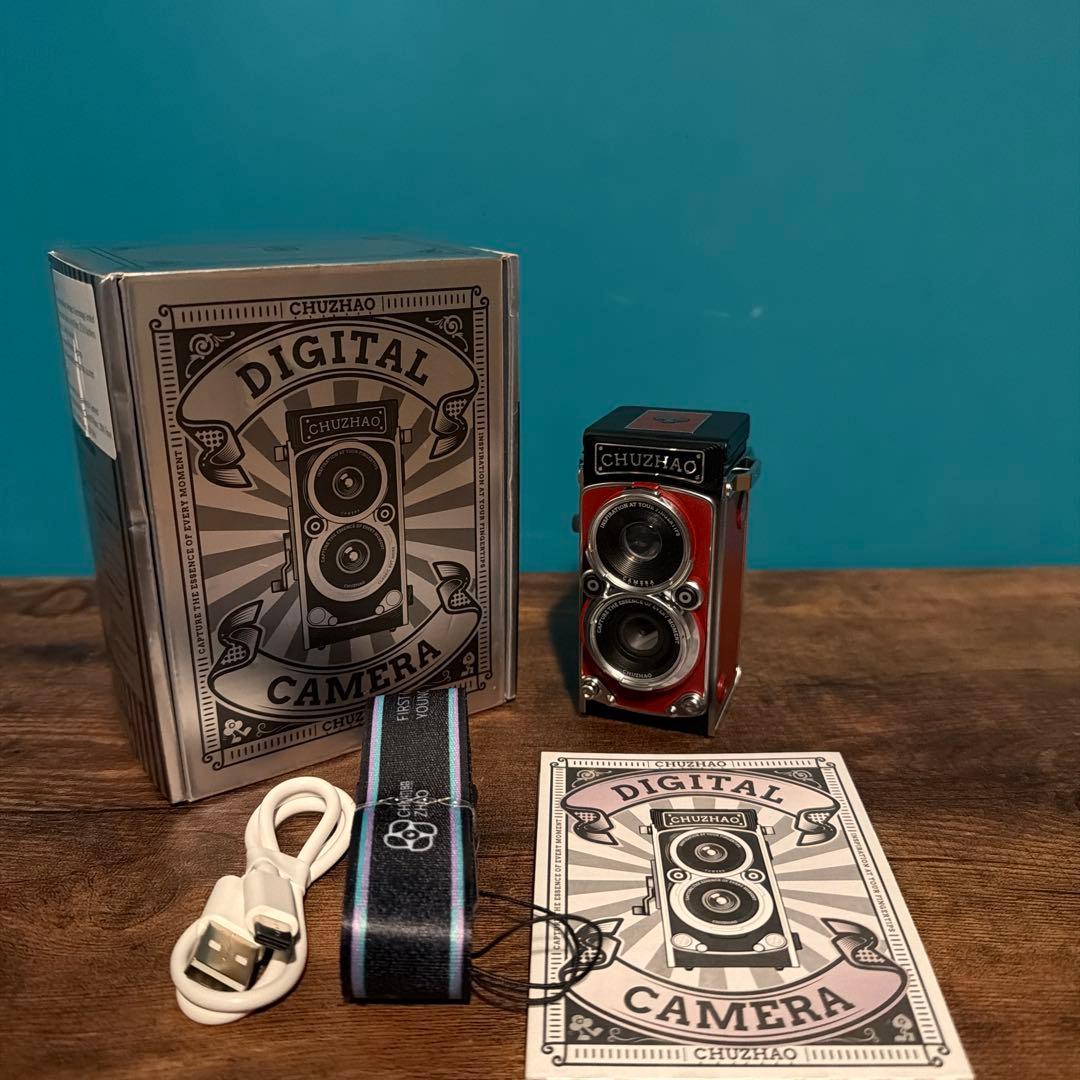 CHUZHAO デジタルレトロカメラ｜ヴィンテージ二眼レフ レッドカラー