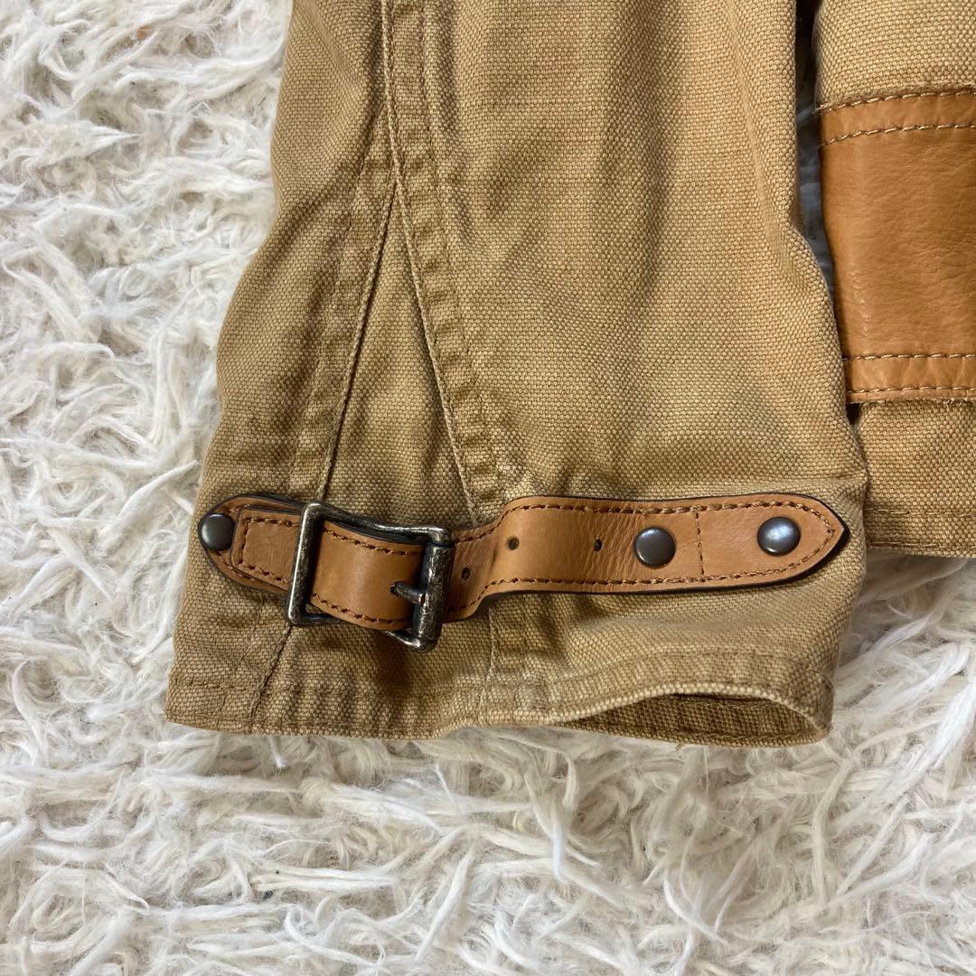 ラルフローレン コットン レザー切替 ジャケット サファリジャケット