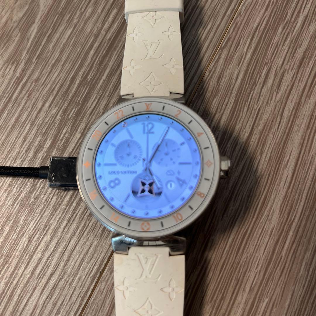 Louis Vuitton デジタル腕時計 ホワイト すぐ届く♪爽やかな印象☆】ルイヴィトン タンブールGM 腕時計 (Louis