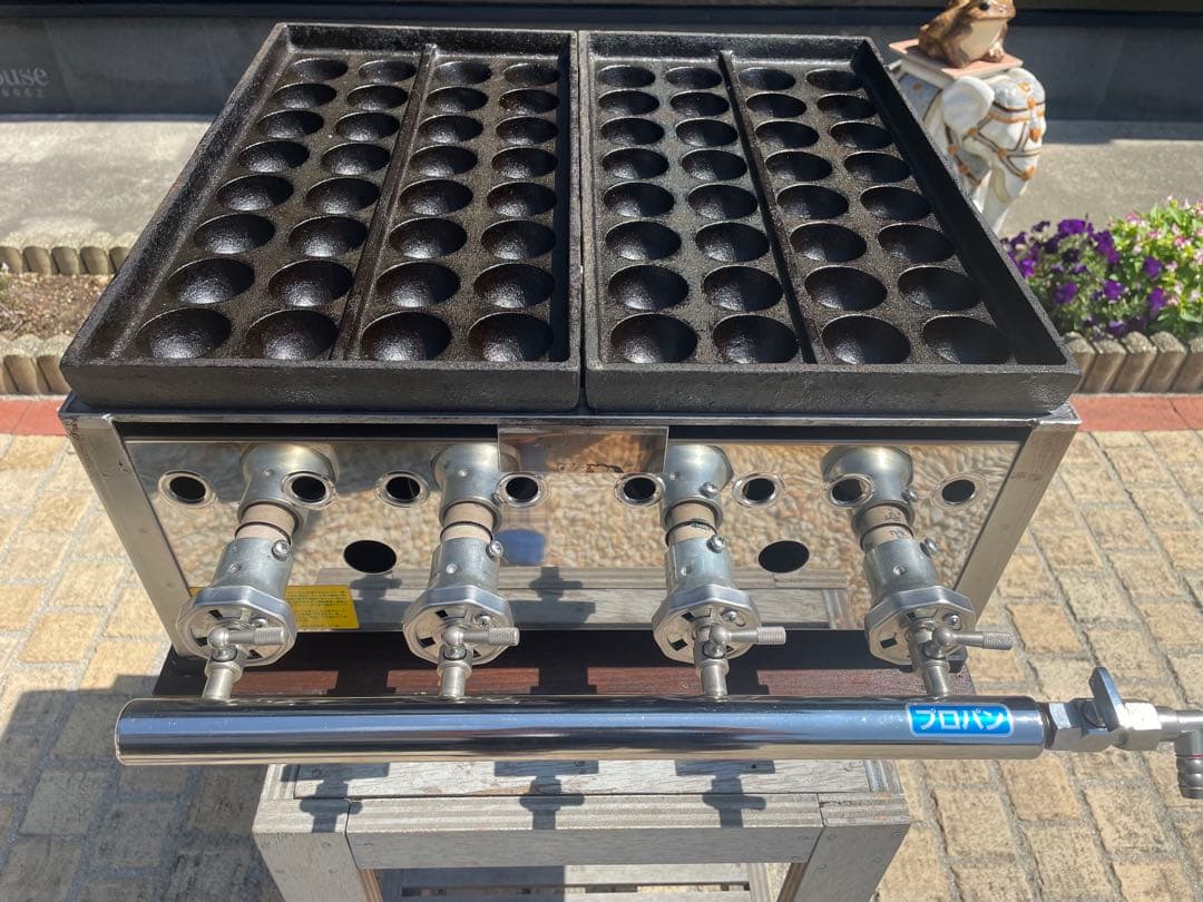 たこ焼き器_業務用_大３２穴X２連 業務用たこ焼器 ジャンボ32穴 「揚げたこ」たこ焼器