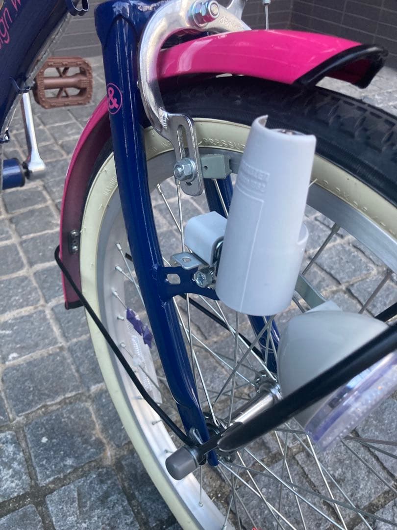 a.n.design works 子供用自転車 ネイビー/ピンク　20インチ